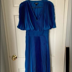 Express Pleated V-Neck Dress